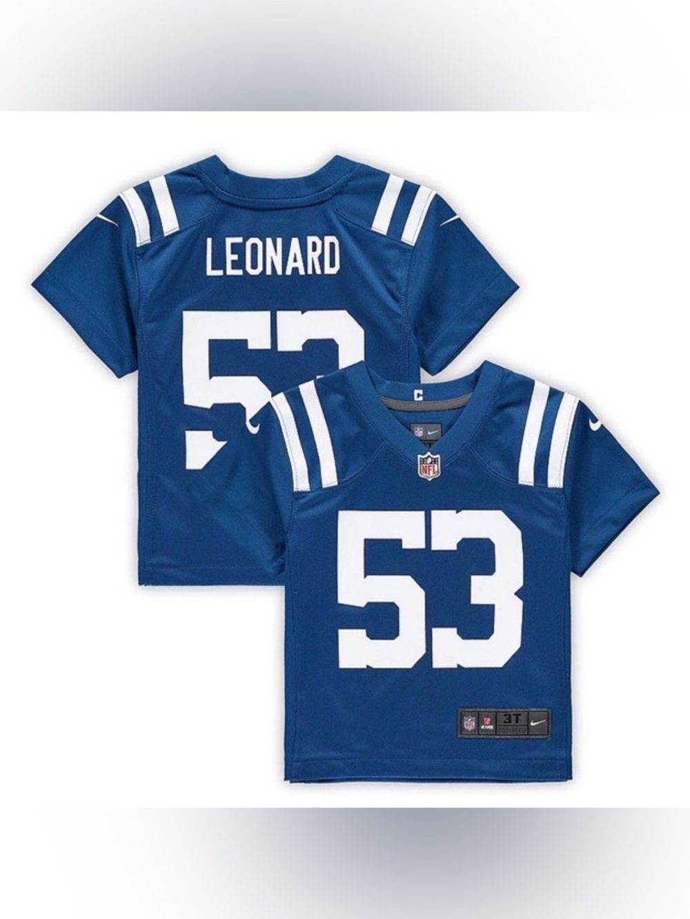 Nike Colts Shaquille Leonard #53 Kids Jersey 3T NFL Blue Football